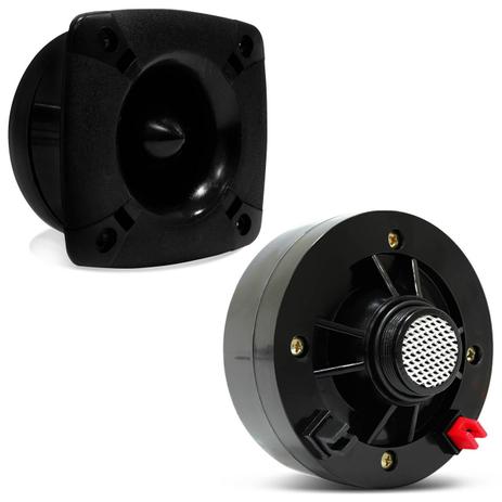 Kit Super Tweeter Musicall 120W RMS 8 Ohms Preto + Driver 140W 8 Ohms Fenólico Menor preço em Kit Super Tweeter Musicall 120W RMS 8 Ohms Preto + Driver 140W 8 Ohms Fenólico