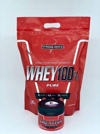 Kit Super Whey Baunilha 100 900G + Creatina 150G Integral Medica Menor preço em Kit Super Whey Baunilha 100 900G + Creatina 150G Integral Medica