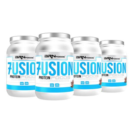 Kit Super Whey Protein: 4x Fusion Protein Foods 900g Chocolate BRNFOODS Menor preço em Kit Super Whey Protein: 4x Fusion Protein Foods 900g Chocolate BRNFOODS