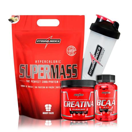 Kit Supermass 3kg + Creatina Hardcore + Bcaa + Coq - Integralmedica é boa?
