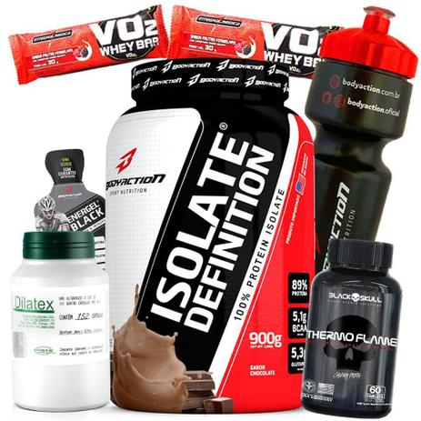 Kit Suplementos Massa Magra e Perda de Peso - Whey Isolado + Termogenico + Dilatex Pump - Body action Menor preço em Kit Suplementos Massa Magra e Perda de Peso - Whey Isolado + Termogenico + Dilatex Pump - Body action