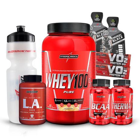 Kit Suplementos Massa Magra Integralmédica - Whey Protein + Óleo de Cártamo + Termogenico + Bcaa - Integralmedica Menor preço em Kit Suplementos Massa Magra Integralmédica - Whey Protein + Óleo de Cártamo + Termogenico + Bcaa - Integralmedica