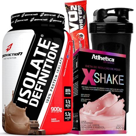 Kit Suplementos - Massa Magra - Whey Isolado 900g Sem Lactose + X-Shake 420g Atlhetica Nutrition - Body action Menor preço em Kit Suplementos - Massa Magra - Whey Isolado 900g Sem Lactose + X-Shake 420g Atlhetica Nutrition - Body action