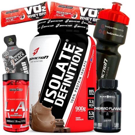 Kit Suplementos Massa Magra - Whey Protein Isolado + Termogenico + Oleo de Cartamo - Body action Menor preço em Kit Suplementos Massa Magra - Whey Protein Isolado + Termogenico + Oleo de Cartamo - Body action