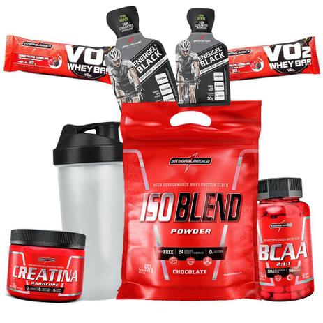 kit suplementos pra ganhar massa muscular - whey isoblend isolado concentrado 900g + bcaa + creatina - Integral médica Menor preço em kit suplementos pra ganhar massa muscular - whey isoblend isolado concentrado 900g + bcaa + creatina - Integral médica