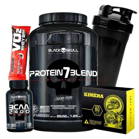 Kit Suplementos Whey + Bcaa + Termogênico Kimera - Black skull Menor preço em Kit Suplementos Whey + Bcaa + Termogênico Kimera - Black skull