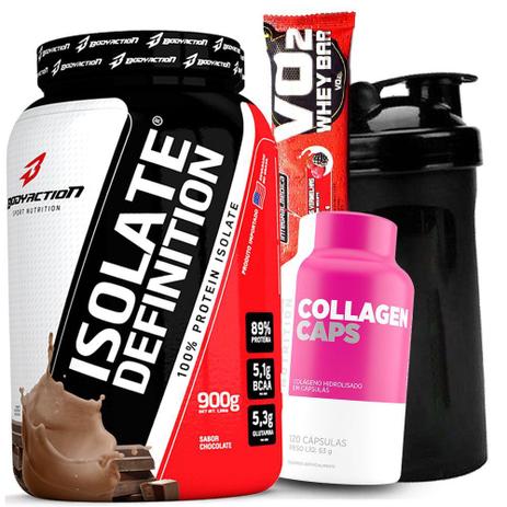 Kit Suplementos - Whey Isolado 900g Sem Lactose + Colageno Collagen Atlhetica 120Caps + Shaker - Body action Menor preço em Kit Suplementos - Whey Isolado 900g Sem Lactose + Colageno Collagen Atlhetica 120Caps + Shaker - Body action