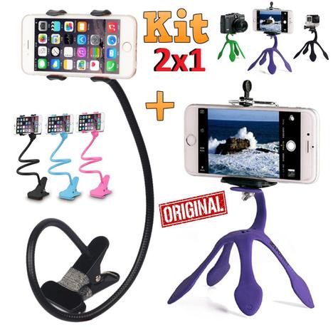 Kit Suporte Articulado Flexível Selfie Universal + Mini Tripé Suporte Para Celular  Câmera Youtuber Foto Vídeo Original - Leffa Shop - Suporte para Celular -  Magazine Luiza