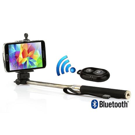 Kit Suporte para Selfie, Monopod + Controle Shutter Bluetooth, Preto - Outras Menor preço em Kit Suporte para Selfie, Monopod + Controle Shutter Bluetooth, Preto - Outras