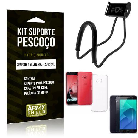 Kit Suporte Pescoço Asus Zenfone 4 Selfie Pro Suporte + Capa + Película de Vidro - Armyshield Menor preço em Kit Suporte Pescoço Asus Zenfone 4 Selfie Pro Suporte + Capa + Película de Vidro - Armyshield