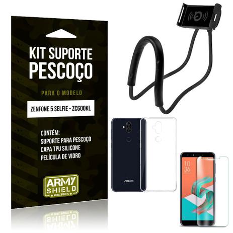 Kit Suporte Pescoço Asus Zenfone 5 Selfie Suporte + Capa + Película de Vidro - Armyshield Menor preço em Kit Suporte Pescoço Asus Zenfone 5 Selfie Suporte + Capa + Película de Vidro - Armyshield