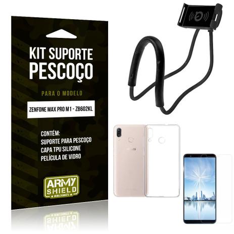Kit Suporte Pescoço Asus Zenfone Max Pro M1 Suporte + Capa + Película de Vidro - Armyshield Menor preço em Kit Suporte Pescoço Asus Zenfone Max Pro M1 Suporte + Capa + Película de Vidro - Armyshield