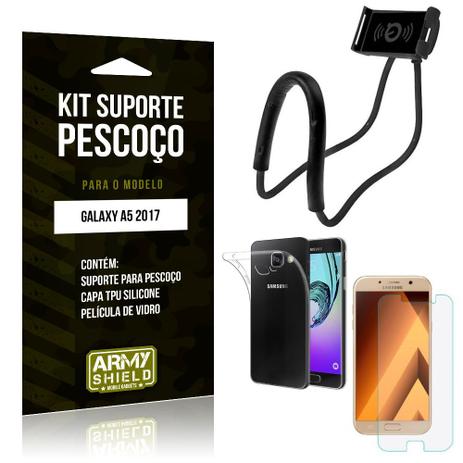 Kit Suporte Pescoço Samsung Galaxy A5 2017 Suporte + Capa + Película de Vidro - Armyshield Menor preço em Kit Suporte Pescoço Samsung Galaxy A5 2017 Suporte + Capa + Película de Vidro - Armyshield