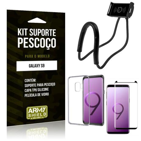 Kit Suporte Pescoço Samsung Galaxy S9 Suporte + Capa + Película de Vidro - Armyshield Menor preço em Kit Suporte Pescoço Samsung Galaxy S9 Suporte + Capa + Película de Vidro - Armyshield