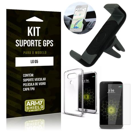 Kit Suporte Veicular LG G5 Suporte + Capa + Película de Vidro - Armyshield Menor preço em Kit Suporte Veicular LG G5 Suporte + Capa + Película de Vidro - Armyshield