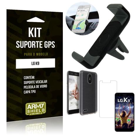 Kit Suporte Veicular LG K9 Suporte + Capa + Película de Vidro - Armyshield Menor preço em Kit Suporte Veicular LG K9 Suporte + Capa + Película de Vidro - Armyshield