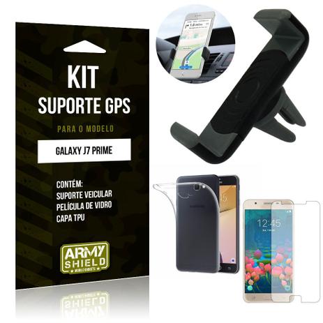 Kit Suporte Veicular Samsung Galaxy J7 Prime Suporte + Capa + Película de Vidro - Armyshield Menor preço em Kit Suporte Veicular Samsung Galaxy J7 Prime Suporte + Capa + Película de Vidro - Armyshield