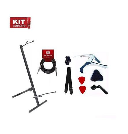 Kit Suporte Violão Chão Encordoador Cabo Afinador Palheta - King musical Menor preço em Kit Suporte Violão Chão Encordoador Cabo Afinador Palheta - King musical