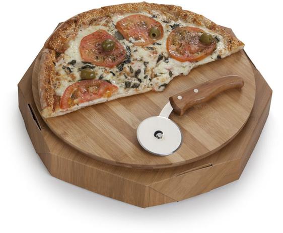 Kit Tábua para pizza em bambu 35cm 1 cortador de pizza - Shop quality Menor preço em Kit Tábua para pizza em bambu 35cm 1 cortador de pizza - Shop quality