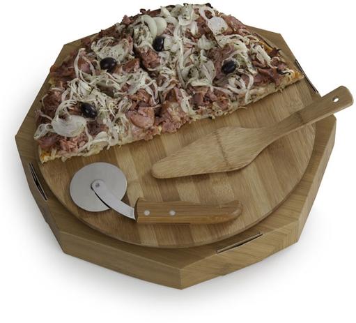 Kit Tábua para pizza em bambu 35cm 1 pegador e cortador de pizza - Shop quality Menor preço em Kit Tábua para pizza em bambu 35cm 1 pegador e cortador de pizza - Shop quality