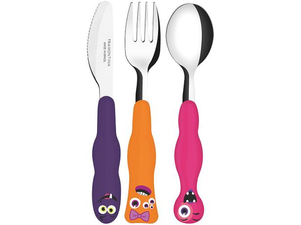 Kit Talher Infantil Tramontina Monsterkids - 23799/496 3 Peças Menor preço em Kit Talher Infantil Tramontina Monsterkids - 23799/496 3 Peças