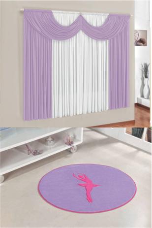 Kit Tapete Bailarina Lilás Com Cortina 2 Metros Infantil Quarto Menina Fofo - Guga tapetes Menor preço em Kit Tapete Bailarina Lilás Com Cortina 2 Metros Infantil Quarto Menina Fofo - Guga tapetes