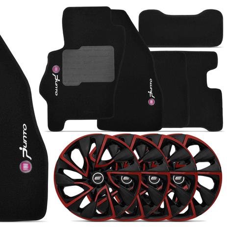 Kit Tapete Carpete Fiat Punto 2007 a 2012 Preto + Jogo de Calotas DS4 Red Cup Preta Vermelha - Prime Menor preço em Kit Tapete Carpete Fiat Punto 2007 a 2012 Preto + Jogo de Calotas DS4 Red Cup Preta Vermelha - Prime