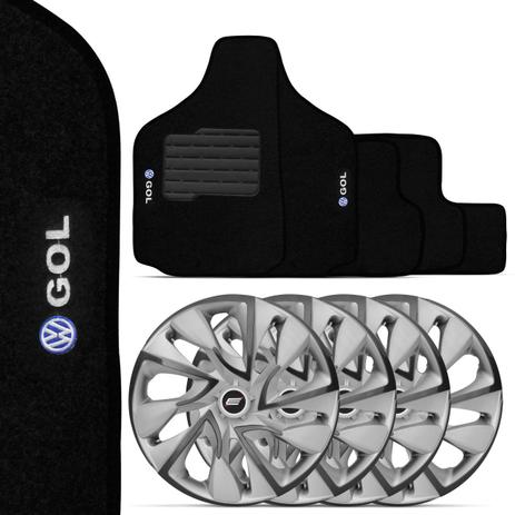 Kit Tapete Carpete Gol G2 G3 96 a 02 + Jogo de Calotas Aro 14 Branca Prata - Prime Menor preço em Kit Tapete Carpete Gol G2 G3 96 a 02 + Jogo de Calotas Aro 14 Branca Prata - Prime