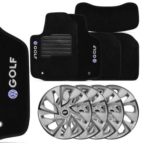 Kit Tapete Carpete Golf 1999 a 2013 Preto + Jogo de Calotas Aro 14 Branca Prata - Prime Menor preço em Kit Tapete Carpete Golf 1999 a 2013 Preto + Jogo de Calotas Aro 14 Branca Prata - Prime