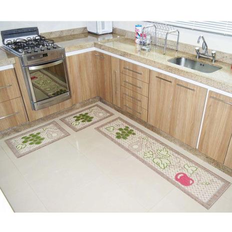 Kit Tapete De Cozinha 3 Peças Sisal Look Frutas - Rayza tapetes Menor preço em Kit Tapete De Cozinha 3 Peças Sisal Look Frutas - Rayza tapetes