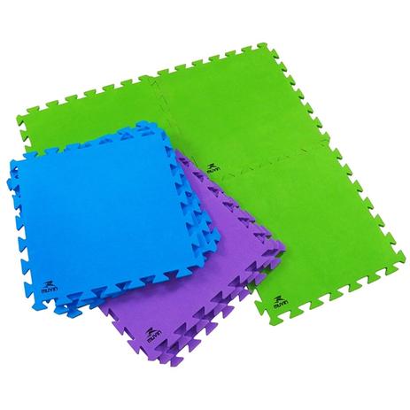 Kit Tapete Fitness de Encaixe 4 Peças - Muvin Menor preço em Kit Tapete Fitness de Encaixe 4 Peças - Muvin