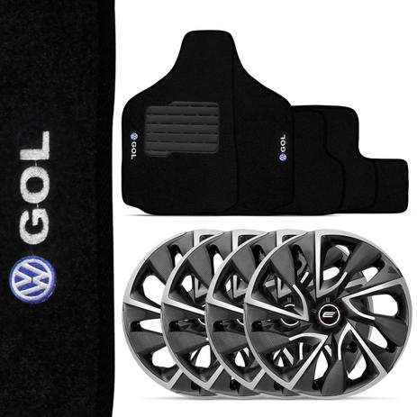 Kit Tapete Gol G2 G3 96 a 05 Preto + Calota Esportiva DS4 Aro 14 Grafite e Prata - Prime Menor preço em Kit Tapete Gol G2 G3 96 a 05 Preto + Calota Esportiva DS4 Aro 14 Grafite e Prata - Prime