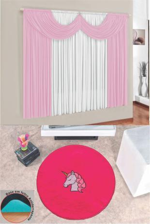 Kit Tapete Infantil Unicornio Pink Com Cortina 2 Metros Quarto Menina Fofo - Guga tapetes Menor preço em Kit Tapete Infantil Unicornio Pink Com Cortina 2 Metros Quarto Menina Fofo - Guga tapetes