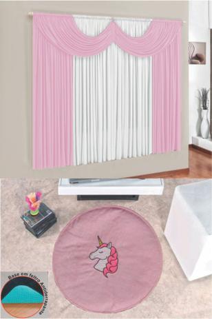 Kit Tapete Infantil Unicornio Rosa Com Cortina 2 Metros Quarto Menina Fofo - Guga tapetes Menor preço em Kit Tapete Infantil Unicornio Rosa Com Cortina 2 Metros Quarto Menina Fofo - Guga tapetes
