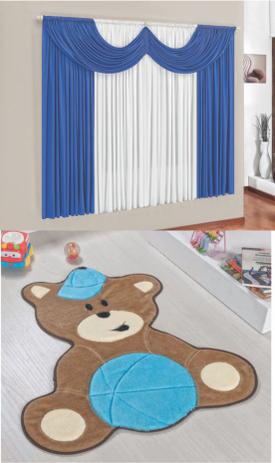 Kit Tapete Infantil Urso Baby Azul Turquesa Com Cortina 2 Metros Quarto Menino - Guga tapetes Menor preço em Kit Tapete Infantil Urso Baby Azul Turquesa Com Cortina 2 Metros Quarto Menino - Guga tapetes
