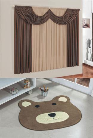 Kit Tapete Infantil Urso Marrom Com Cortina 2 Metros Quarto Menina Fofo - Guga tapetes Menor preço em Kit Tapete Infantil Urso Marrom Com Cortina 2 Metros Quarto Menina Fofo - Guga tapetes