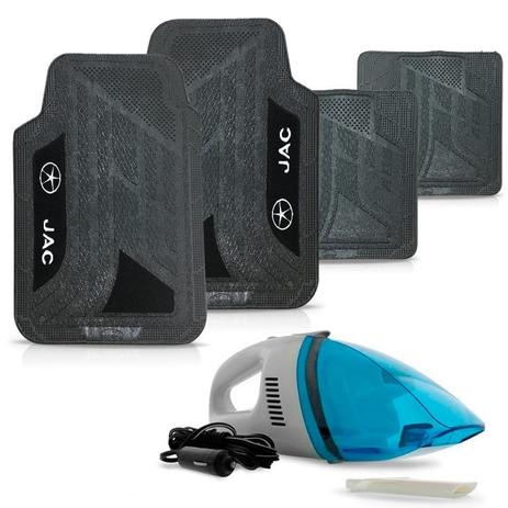 Kit tapete universal pvc com carpete preto jac + aspirador - Sp acessórios Menor preço em Kit tapete universal pvc com carpete preto jac + aspirador - Sp acessórios