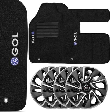 Kit Tapetes Carpete Gol G5 09 a 12 Preto Grafia + Jogo de Calotas Aro 14 Grafite e Prata - Prime Menor preço em Kit Tapetes Carpete Gol G5 09 a 12 Preto Grafia + Jogo de Calotas Aro 14 Grafite e Prata - Prime
