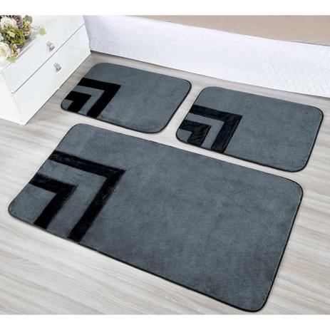 Kit Tapetes Coordenados Pelúcia de Quarto Veneza 3 Peças - Guga tapetes Menor preço em Kit Tapetes Coordenados Pelúcia de Quarto Veneza 3 Peças - Guga tapetes