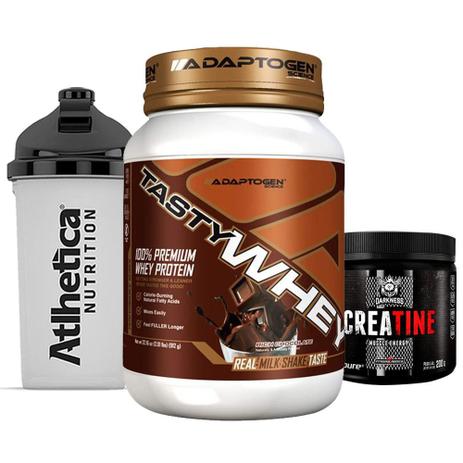Kit Tasty Whey 2 LB Chocolate + Creatina 200g + Bottle - K-fit Menor preço em Kit Tasty Whey 2 LB Chocolate + Creatina 200g + Bottle - K-fit