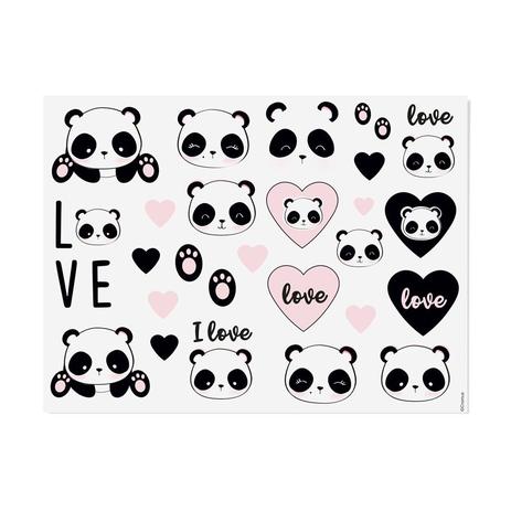 Kit Tatuagem Festa Panda Rosê 04 cartelas Cromus - Festabox é boa?