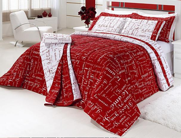 Kit Te Amo Queen Dupla Face 3 Peças Vermelho com Branco - Vilela é boa?