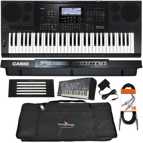 Kit Teclado Arranjador 61 Teclas CTK-7200 Casio Capa Cobertura Cabo Menor preço em Kit Teclado Arranjador 61 Teclas CTK-7200 Casio Capa Cobertura Cabo