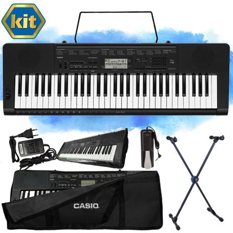 Kit Teclado Casio CTK3500 Arranjador Musical Completo Capa Preta Pedal Menor preço em Kit Teclado Casio CTK3500 Arranjador Musical Completo Capa Preta Pedal