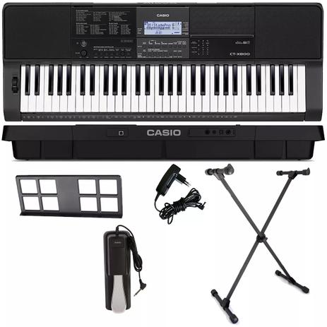 Kit Teclado Casio CTX800 USB Musical 5/8 Com Suporte e Pedal Menor preço em Kit Teclado Casio CTX800 USB Musical 5/8 Com Suporte e Pedal