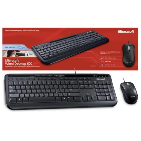 Kit Teclado e Mouse com fio Wired USB Microsoft Desktop 600 - Preto é boa?