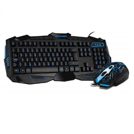 Kit Teclado e Mouse Gamer com Fio Detalhes Azuis TC195 Multilaser Menor preço em Kit Teclado e Mouse Gamer com Fio Detalhes Azuis TC195 Multilaser