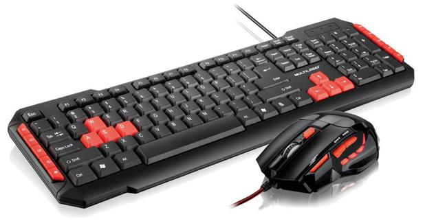 Kit Teclado e Mouse Gamer Multilaser - Vermelho - Teclas Multimídia - 2400dpi - Botão Atirador - TC1 Menor preço em Kit Teclado e Mouse Gamer Multilaser - Vermelho - Teclas Multimídia - 2400dpi - Botão Atirador - TC1