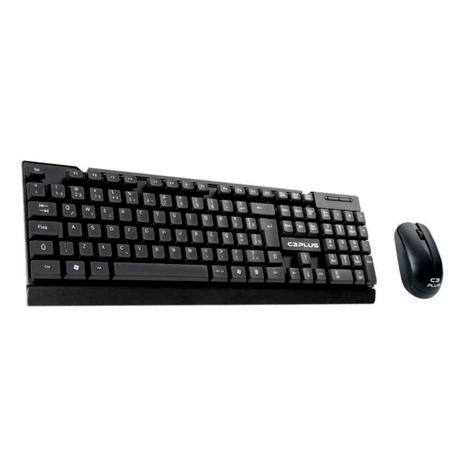 Kit Teclado e Mouse Wireless C3Tech C3Plus K-W11BK ABNT2 1000DPI Menor preço em Kit Teclado e Mouse Wireless C3Tech C3Plus K-W11BK ABNT2 1000DPI