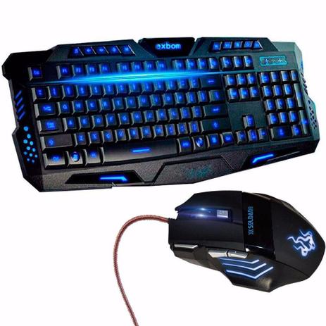 Kit Teclado Gamer Luminoso Com Mouse Gamer Entrada Usb Led - Ebai brasil Menor preço em Kit Teclado Gamer Luminoso Com Mouse Gamer Entrada Usb Led - Ebai brasil